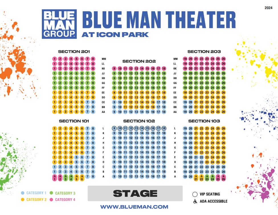 Blue Man Group Seating